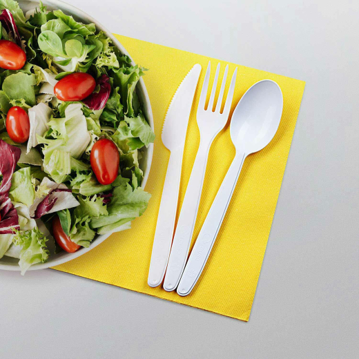 Mehrweg Kaffeelöffel 13 cm weiß wiederverwendbar 125 Waschzyklen PP, 50 Stk.