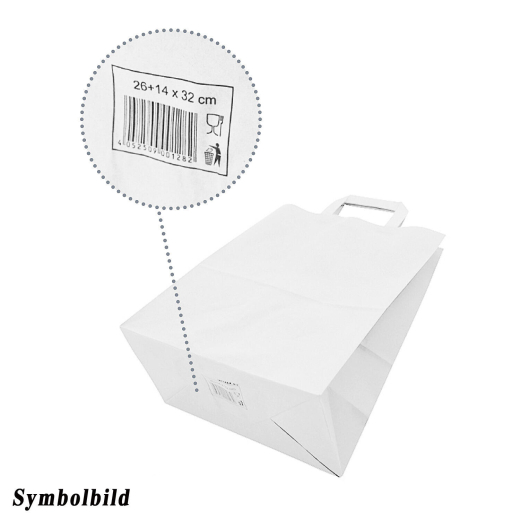 Papiertragetaschen 25 x 26 x 17 cm mit EAN-Code weiss, 50 Stk.