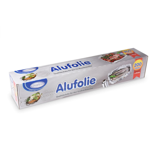 Alufolie in praktischer Spenderbox mit Abriss-Schiene 44 cm x 200 m, 11 my