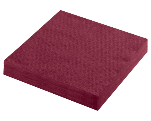 Servietten Prägeservietten 1-lagig, 33 x 33 cm, bordeaux, 100 Stk.