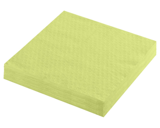 Servietten Prägeservietten 1-lagig, 33 x 33 cm, gelbgrün, 100 Stk.