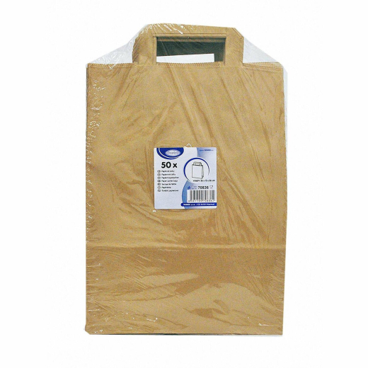 Papiertragetaschen 32 x 26 x 14 cm mit EAN-Code braun, 50 Stk.