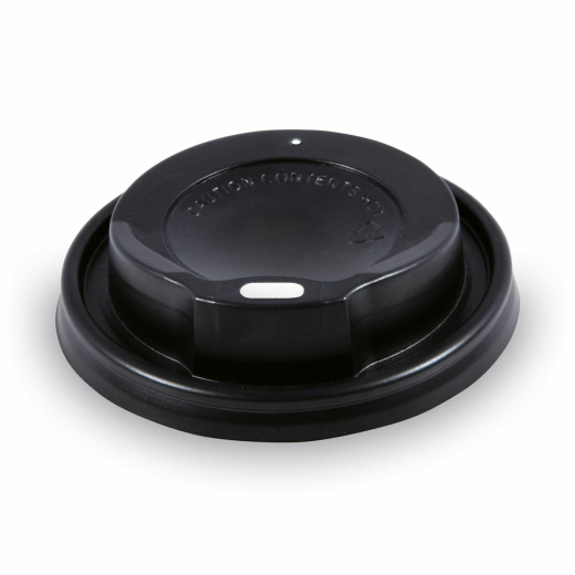 Domdeckel schwarz für Pappbecher 'Coffee to go' mit 80mm Ø, 100 Stk.