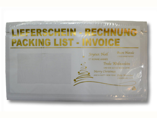 Dokumententaschen Begleitscheintaschen *Lieferschein/Rechnung* 'Weihnachten' DIN Lang, 1000 Stk.