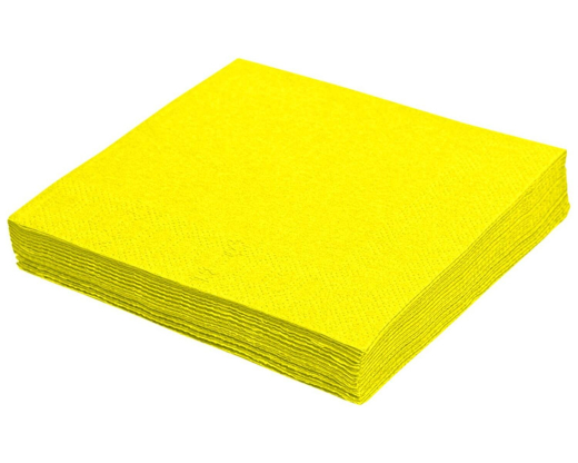 Servietten 33 x 33 cm 1/4 -Falz, 2-lagig gelb, 50 Stk.
