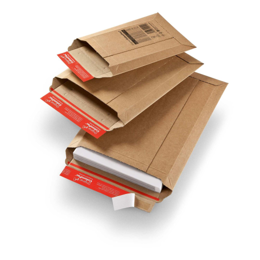 ColomPac Versandtaschen 235 x 340 x -35 mm extrem starke Wellpappe Selbstklebeverschluss Aufreißfaden braun