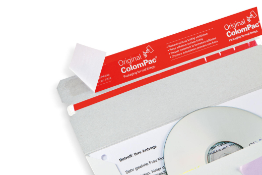 ColomPac Versandtaschen mit Querbefüllung 351 x 248 x -30 mm Vollpappe Selbstklebeverschluss Aufreißfaden weiß