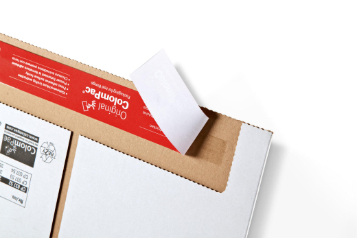 ColomPac Universal-Versandverpackung 397 x 275 x -80mm mit doppeltem Selbstklebeverschluss & Aufreißfaden weiß