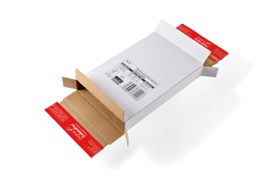 ColomPac Versandkarton Kurierpaket 250 x 353 x 30mm Selbstklebeverschluss & Aufreißfaden weiß