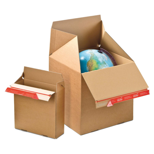 ColomPac Euroboxen L 400 x 100 x 100mm mit Selbstklebeverschluss & Aufreißfaden braun