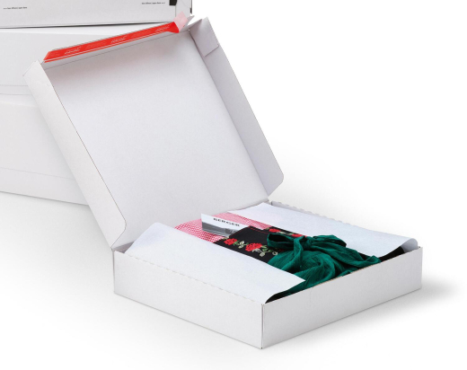 ColomPac Fashionbox 455 x 390 x 200mm mit Selbstklebeverschluss & Aufreißfaden weiß