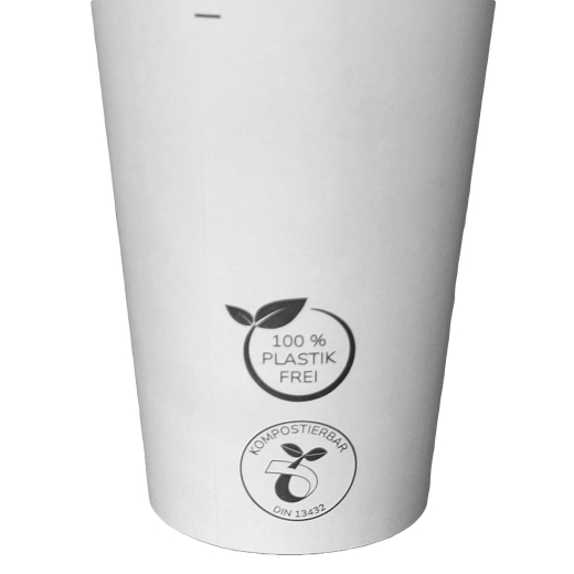 Kaffeebecher 'Coffee To Go' Pappbecher 100% ohne Kunststoff weiß 200ml, 50 Stk.