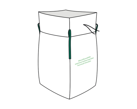Big Bag 125 x 125 x 150 cm Typ Mineralwolle KMF 4 Hebeschlaufen + Schürze