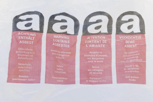 Plattensack 260x125x30cm für Asbestentsorgung mit Asbestsymbol-Druck