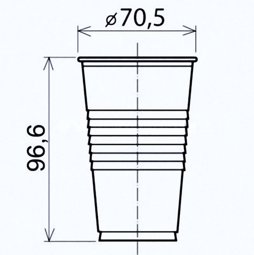 Trinkbecher transparent klar 0,2 l, 200 ml, PP, Ø 70 mm, 100 Stk.