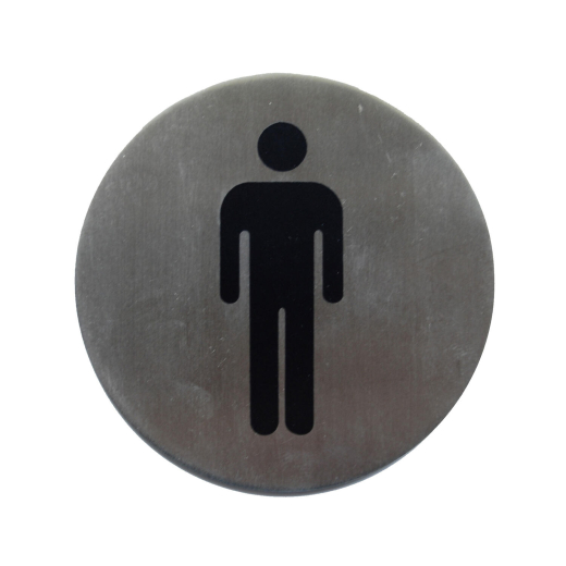 Hinweisschild 'Herren' aus Edelstahl, Ø7.5cm, 1 Stk.