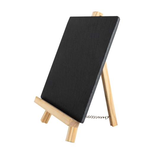 Mini-Staffelei mit Kreidetafel 'Naturstein' aus Schiefer/Holz natur 17,5 x 20cm