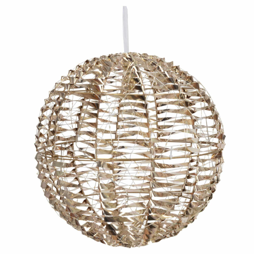Kugel aus Metall/PET gold, mit LED, warmweiß, Ø40cm
