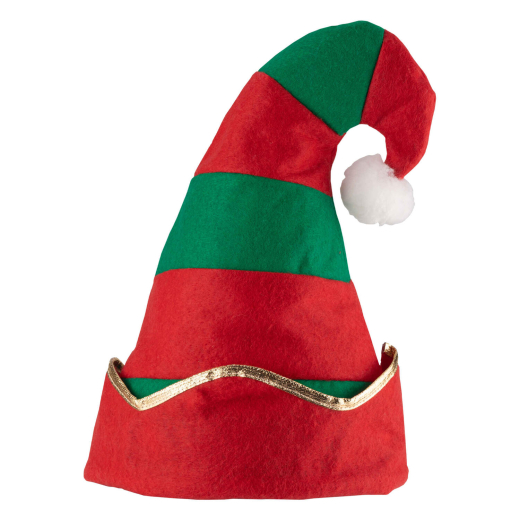 Weihnachtsmütze 32 cm, rot/grün, Polyester, Nikolausmütze für Feier & Event
