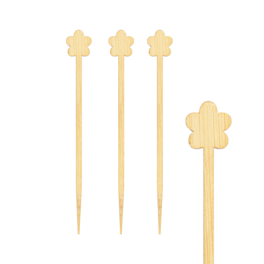 Picker 'Blume' aus Bambus, 9cm, 200 Stk.