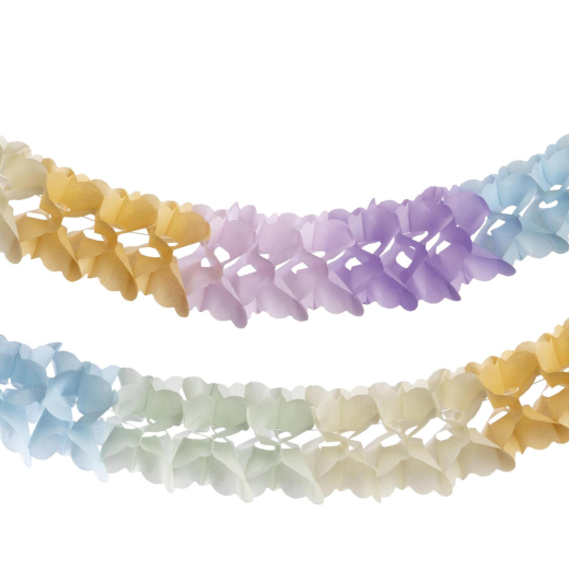 Girlande 'Pastellfarben' aus Papier schwer entflammbar Ø12cm 3.6m, 1 Stk.
