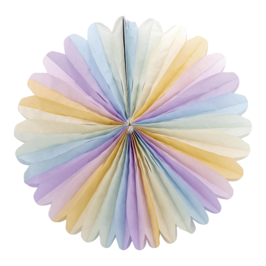 Rosette 'Pastellfarben' aus Papier, schwer entflammbar Ø70cm, 1 Stk.