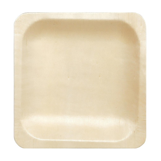 Holzteller Einwegteller aus Pappelholz quadratisch 14.5x14.5cm FSC®, 25 Stk.