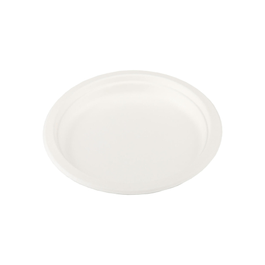 Teller aus Bagasse, naturweiß, rund Ø18cm, 50Stk. 