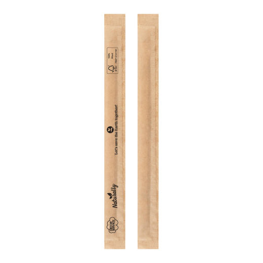 Rührstäbchen aus Holz, in Papier gehüllt, 14cm, 500 Stk.