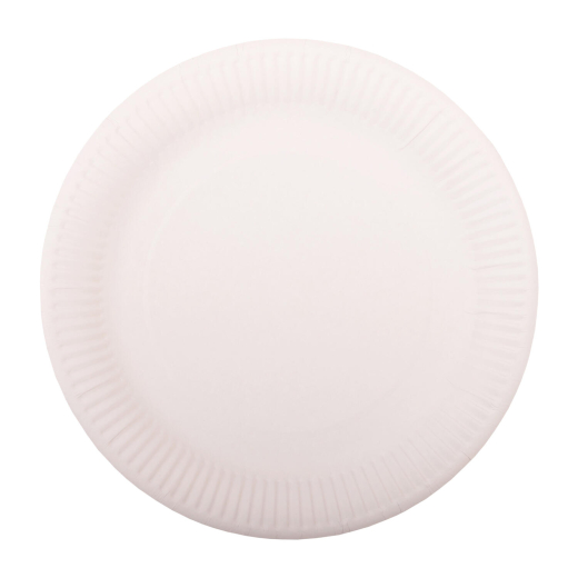 Teller aus Pappe rund Ø26cm weiß, 20 Stk.
