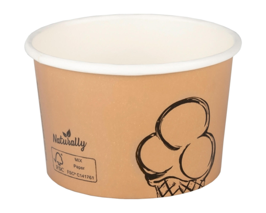 Eisbecher aus Karton, Pappbecher, FSC-zertifiziert, 120 ml, Ø 7,3 cm, 50 Stk.