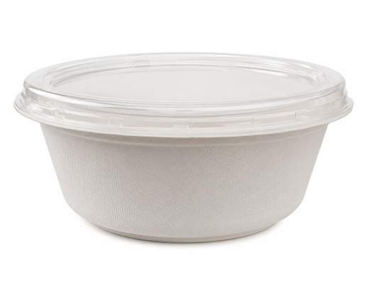 Dressingbecher Dipschale 30ml rund aus Bagasse (Zuckerrohrfasern), inkl. Deckel aus PLA, 150 Stk.