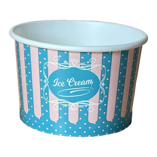 Eisbecher aus Pappe Papierbecher Patisserie ICE CREAM Motiv 235 ml 8oz, 50 Stk.