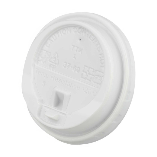 Domdeckel mit Verschlußklappe weiß für Pappbecher COFFEE TO GO 80mm Ø, 100 Stk.
