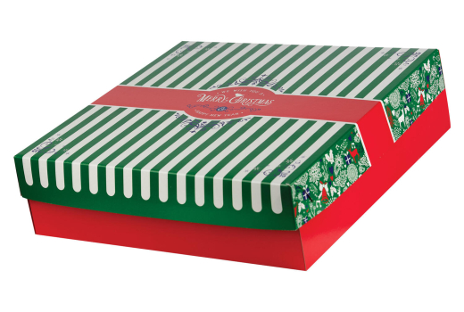 Keksbox Gebäckkarton mit Alubeschichtung 'Weihnachten' 350 x 350 x 100mm, 42 Stk.