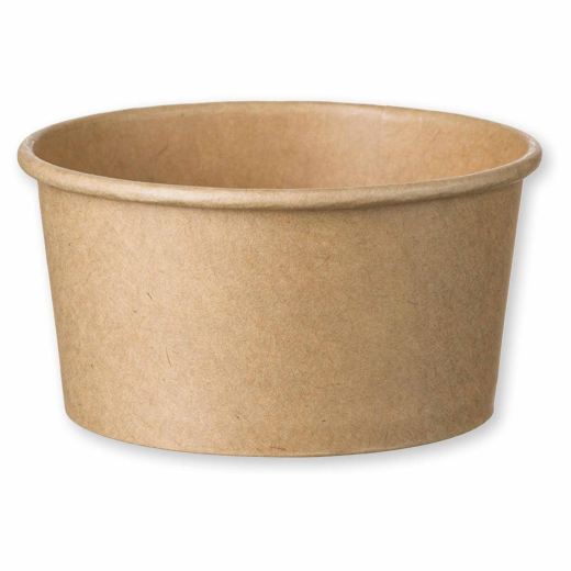 Eisbecher Feinkostbecher aus Kraftpapier FSC® rund 140ml braun mit Deckel, 50 Stk.