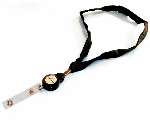 Ausweiskartenhalter Schlüsselband Textilband mit Jojo, schwarz, 35cm, 10 Stk.