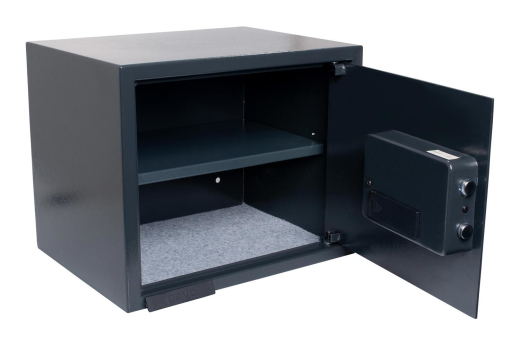 Tresor Safe 35x25x25cm mit elektronischem Zahlenschloss für Tisch/Wandmontage anthrazit