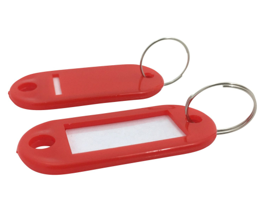Schlüsselanhänger mit Schlüsselring und Einleger ROT