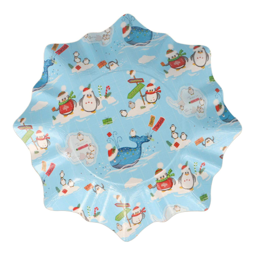 Gebäckschalen Plätzchenschalen für Weihnachtsgebäck Pappe Ø 28 cm verschiedene Motive, 2 Stk