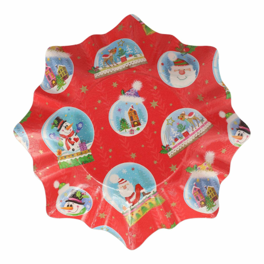 Gebäckschalen Plätzchenschalen für Weihnachtsgebäck Pappe Ø 28 cm verschiedene Motive, 2 Stk