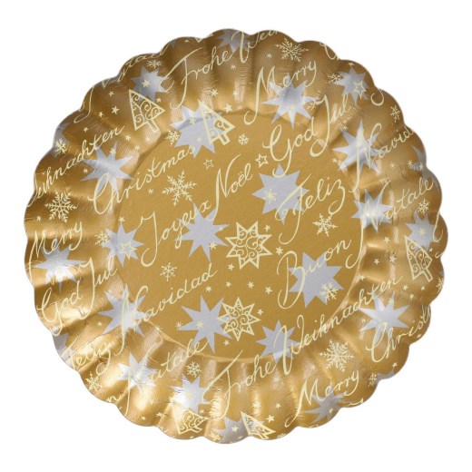 Gebäckschalen Plätzchenschalen für Weihnachtsgebäck Pappe Ø 23 cm verschiedene Motive, 2 Stk