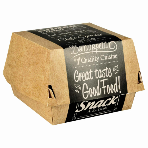 PAPSTAR Burgerboxen aus Pappe FSC® 12,5 x 12,5 cm 'Good Food' groß, 50 Stk.