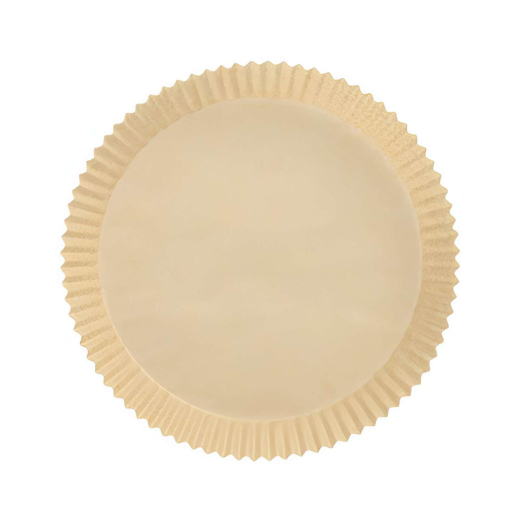Backpapierzuschnitte für Heißluftfritteusen Mikrowelle Backofen Ø20cm x 4,5cm braun, 100 Stk.