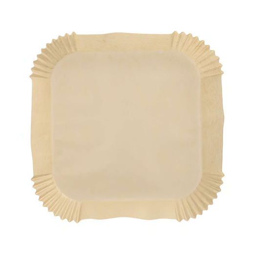 Backpapierzuschnitte für Heißluftfritteusen Mikrowelle Backofen 20 x 20 x 4,5cm braun, 100 Stk.