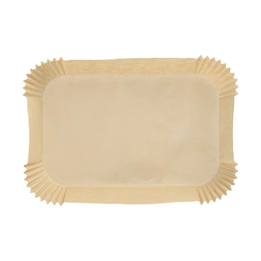 Backpapierzuschnitte für Heißluftfritteusen Mikrowelle Backofen 22 x 14 x 4,5cm braun, 100 Stk.