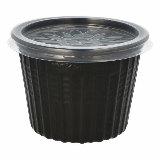 Mehrwegschalen Suppenschalen inkl. Deckel rund 500 ml Ø11,5 cm schwarz, 25 Stk.