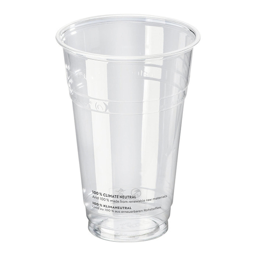 Trinkbecher Bierbecher 500 ml mit Eichstrich Ø96 mm aus PLA, 50 Stk.