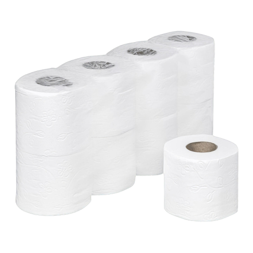 Ecoline Toilettenpapier 3-lagig aus Zellstoff 250 Blatt 9,6x11 cm, 56 Rollen