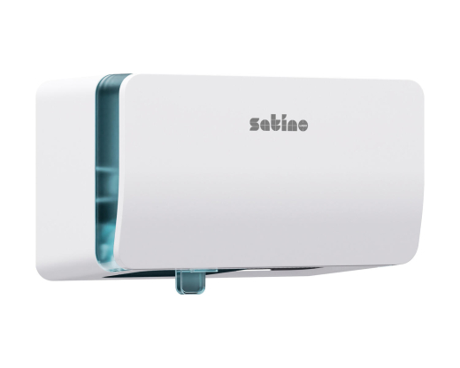 Satino Hyginity Doppelrollen Toilettenpapierspender, System MT1, 30,1 cm ×15,9 cm × 18,6 cm, weiß